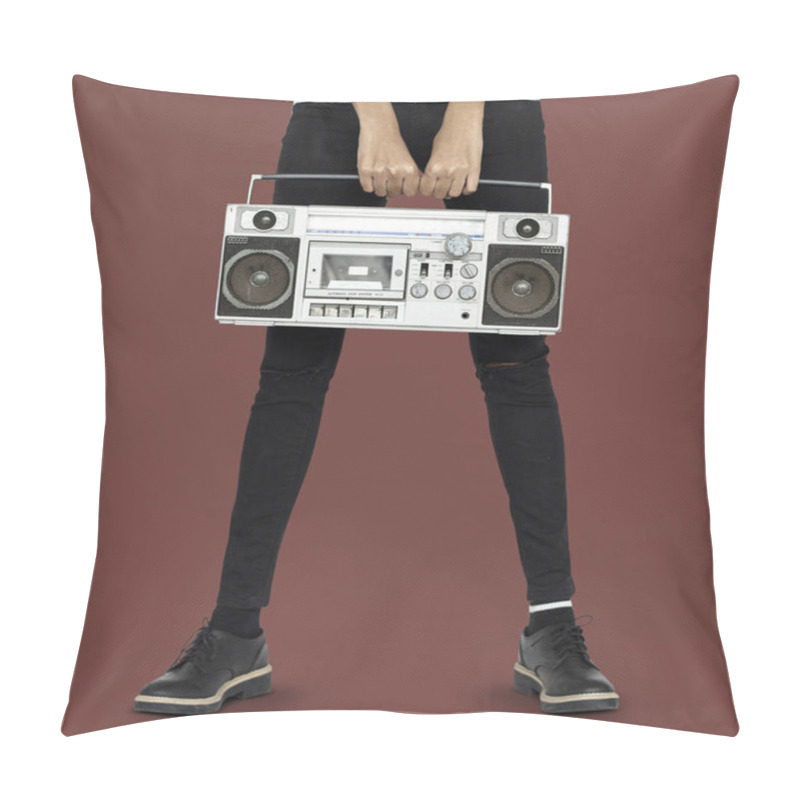 Personality  Person Holding Old Retro Radio Pillow Covers