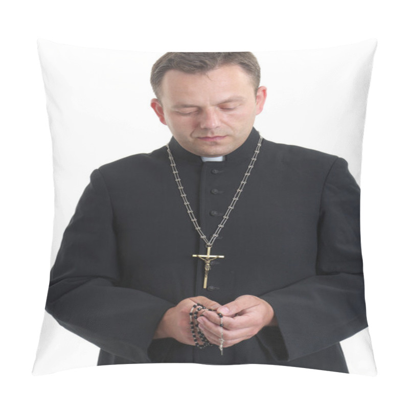 Personality  Priest With Rosary Pillow Covers