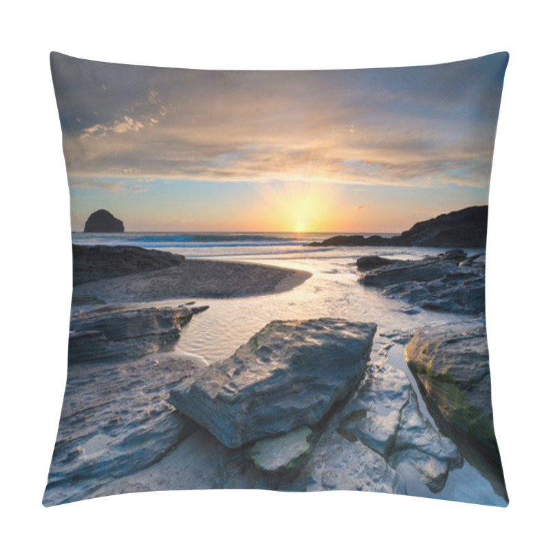 Personality  Trebarwith Strand Beach Pillow Covers