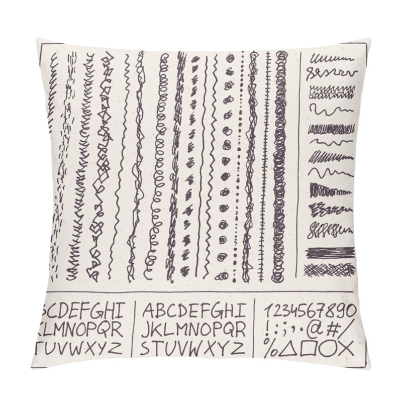 Personality   Doodle Squiggles Alphabet Set Pillow Covers