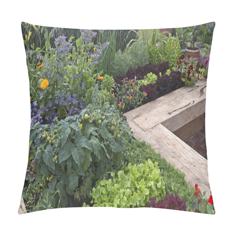 Personality  A Modern Well Planned Vegetable Garden With Raised Beds And Assorted Vegetables Pillow Covers