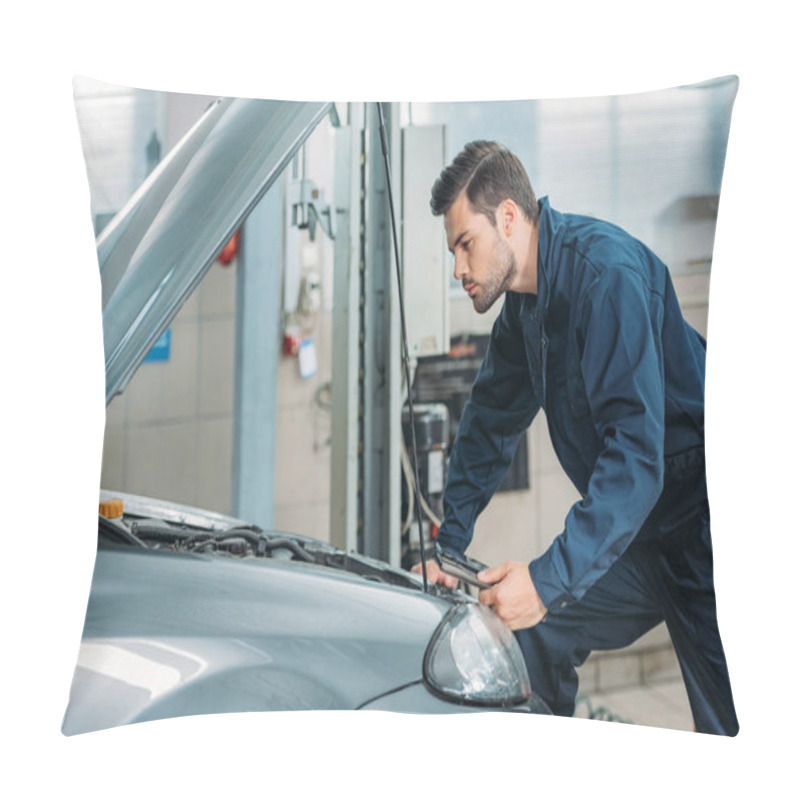 Personality  Automechanic Looking Under Car Hood Pillow Covers