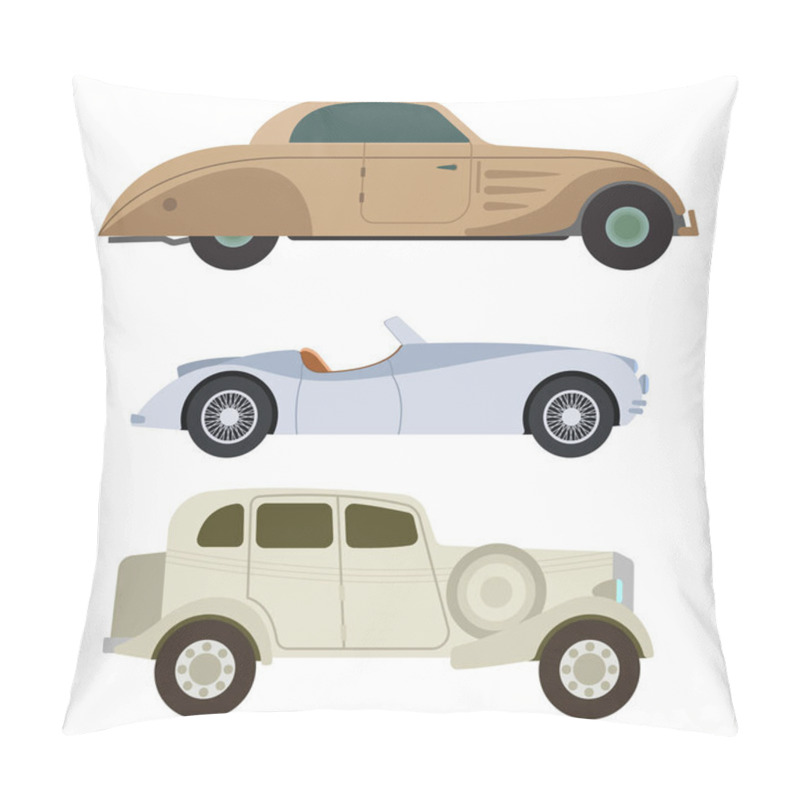 Personality  Retro Car Vector Illustration. Pillow Covers