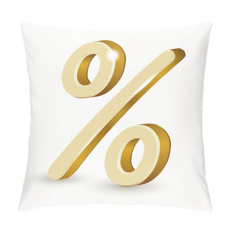 Personality  Vector Gold Percent Sign Isolated On White Background. Pillow Covers