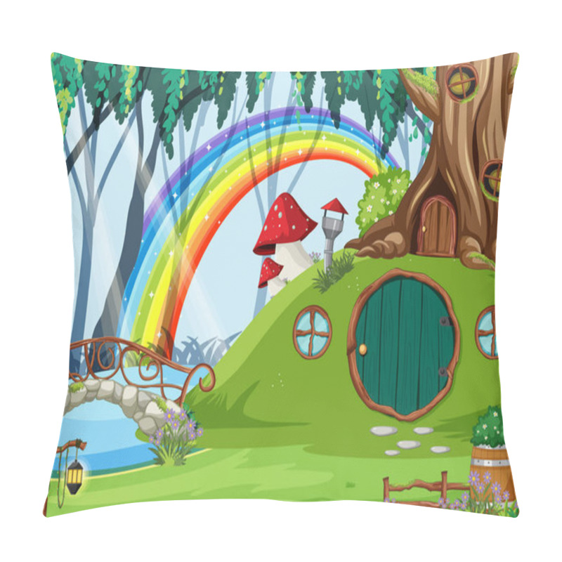 Personality  Forest Fantasy Enchanted Forest Background Scene Illustration Pillow Covers