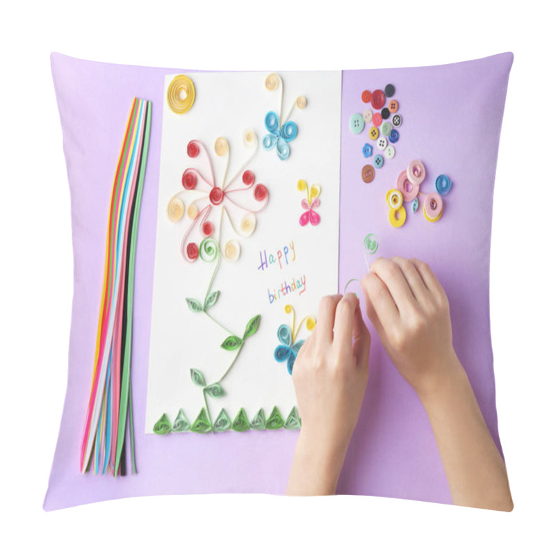 Personality  Female Hands Creating Gift Card  Pillow Covers