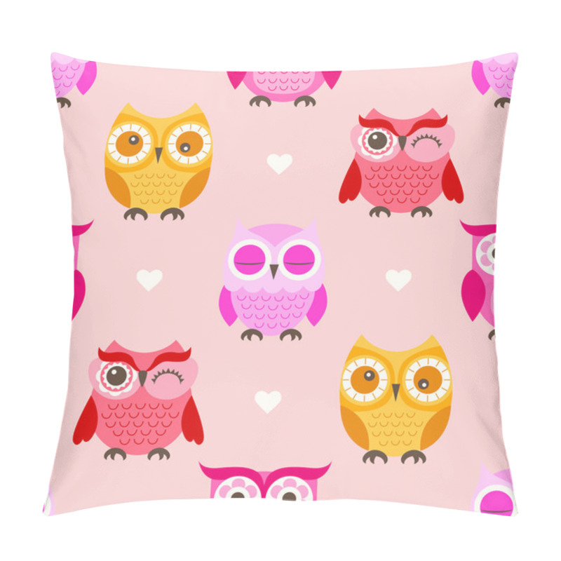 Personality  Seamless Cartoon Owls Pattern Pillow Covers