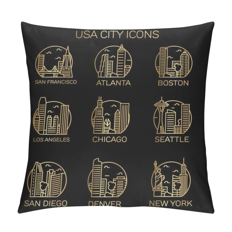 Personality  USA City Icons Pillow Covers