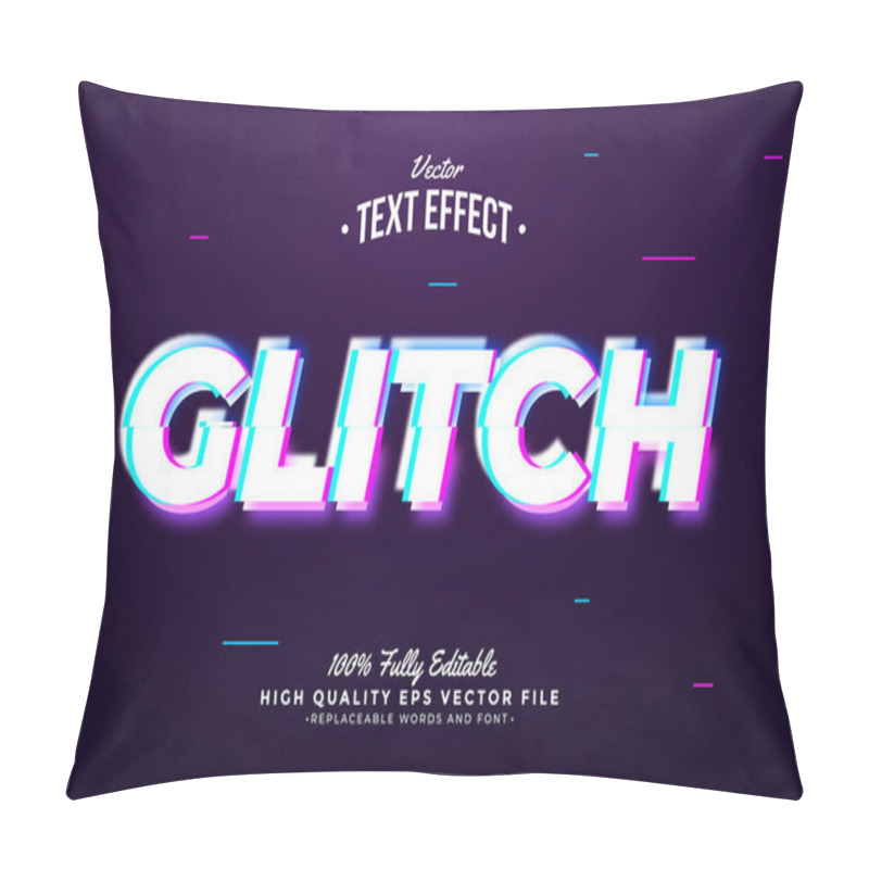 Personality  Glitch Text Effect 3D Editable Font Background Dark Pillow Covers