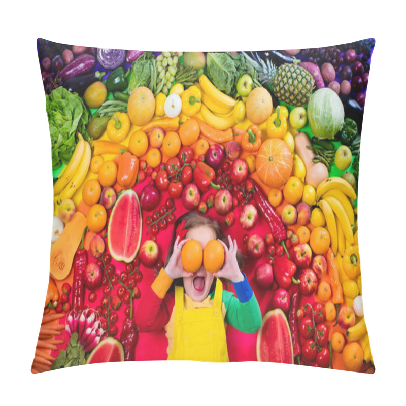 Personality  Healthy Fruit And Vegetable Nutrition For Kids Pillow Covers