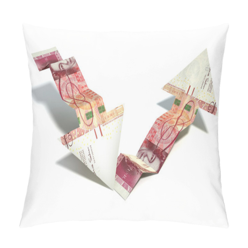 Personality  British Pound Bank Note Recovery Trend Arrows Pillow Covers