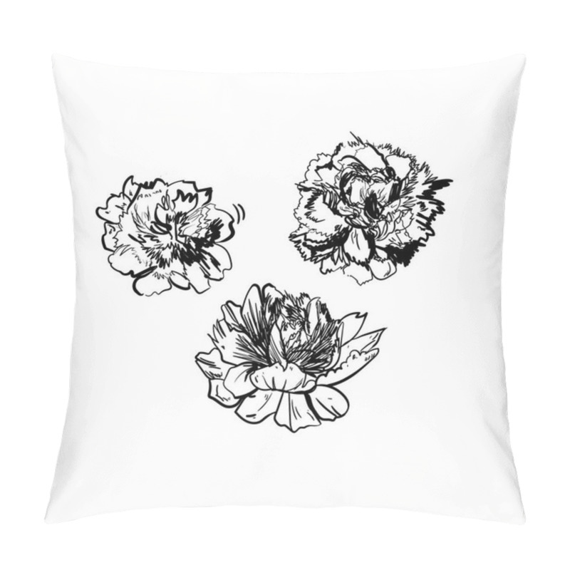 Personality  Peony Flower Isolated On White Background. Card With A Pion. Vector Illustration. Flowers Obscure The Background. Pillow Covers