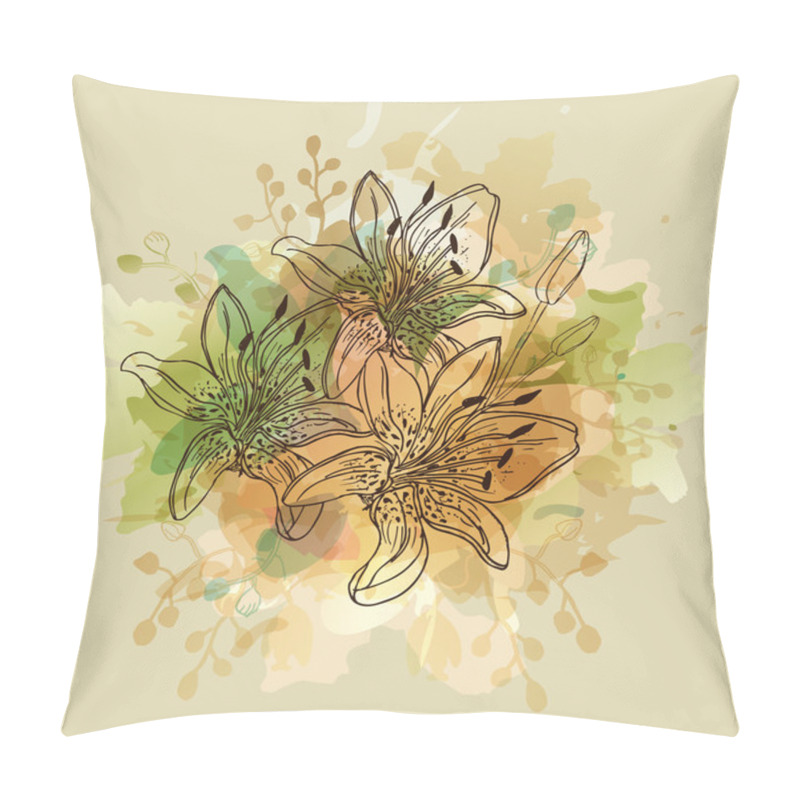 Personality  Floral Background With Flowers Pillow Covers