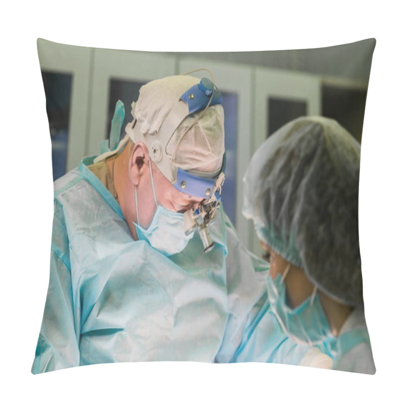 Personality  Surgeon And His Assistant During Medical Procedure In Hospital O Pillow Covers