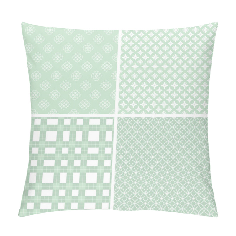 Personality  Green Different Vector Seamless Patterns. Abstract Ornaments. Pillow Covers