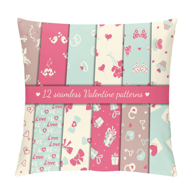 Personality  Twelve Valentines Seamless Patterns Pillow Covers