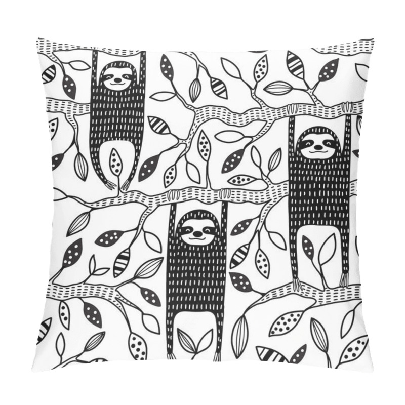 Personality  Sloths Seamless Pattern Pillow Covers