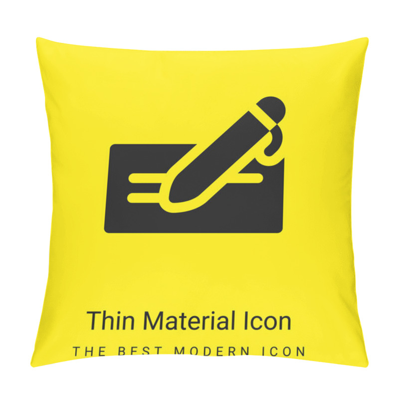 Personality  Agreement Minimal Bright Yellow Material Icon Pillow Covers