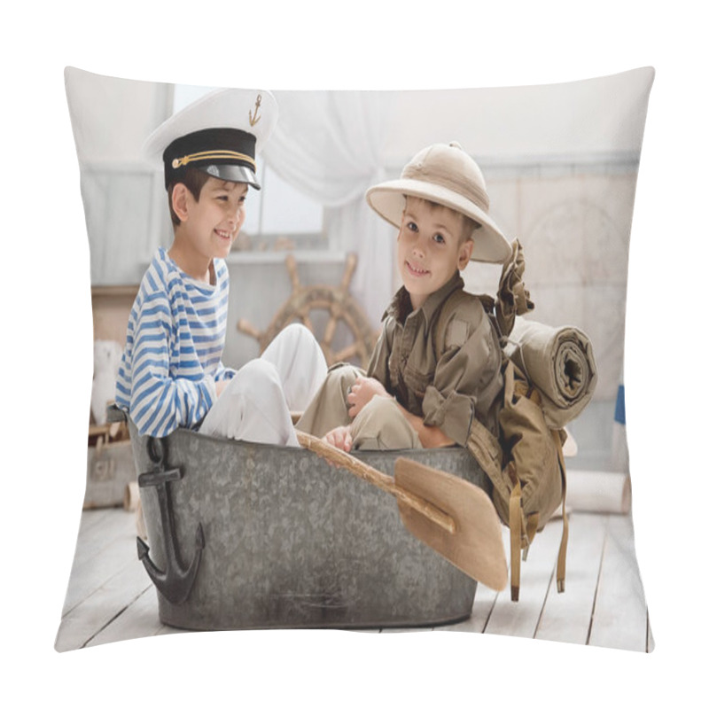 Personality  Boys Playing Captain And Traveler  Pillow Covers