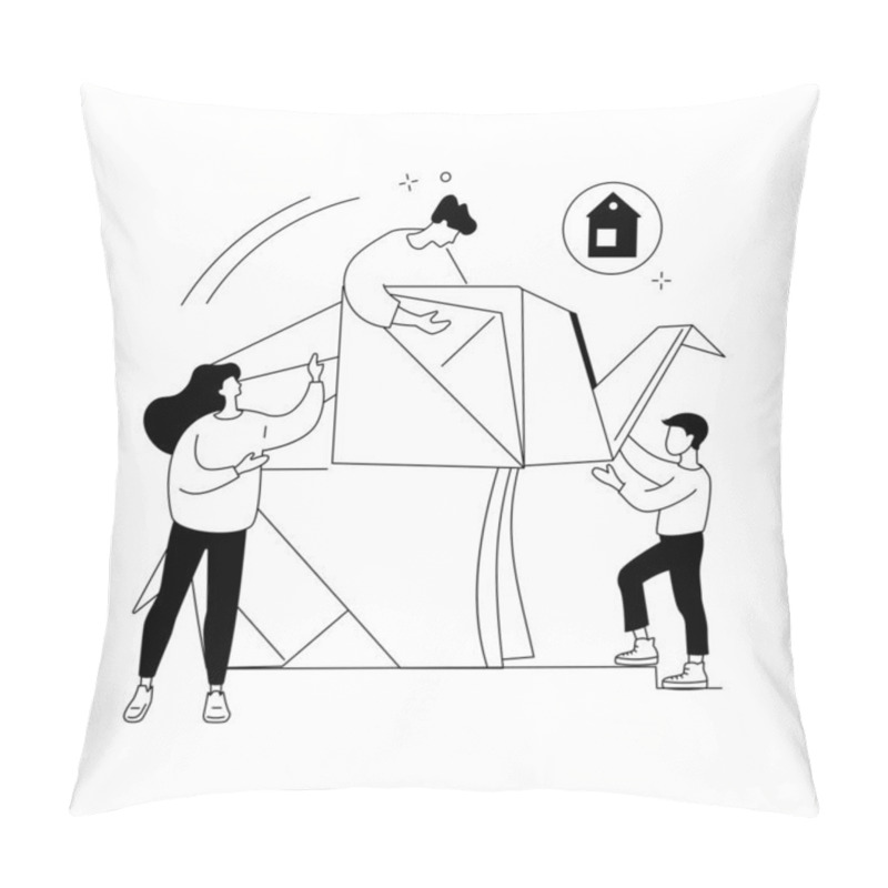 Personality  Origami Abstract Concept Vector Illustration. Pillow Covers