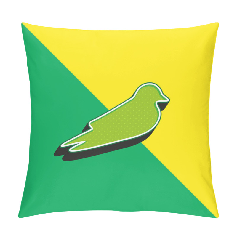 Personality  Barn Swallow Green And Yellow Modern 3d Vector Icon Logo Pillow Covers