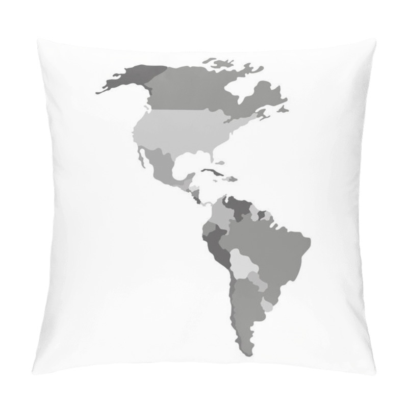 Personality  America Map Monochrome Isolated Icon Pillow Covers