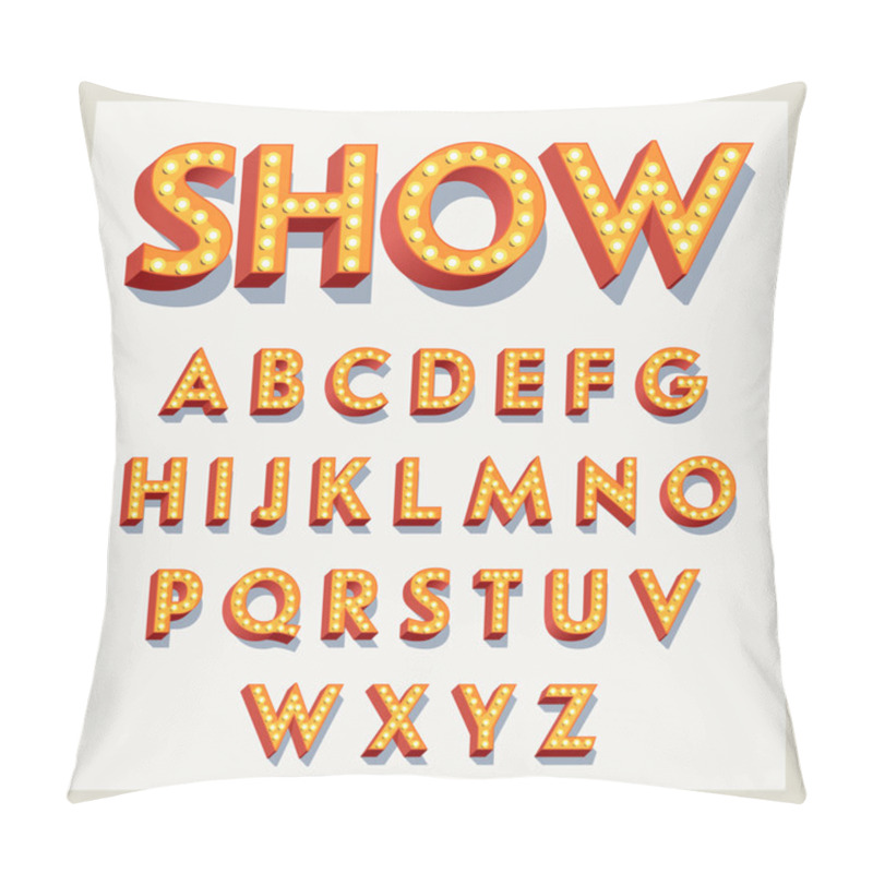 Personality  Letters With Light Bulbs. Pillow Covers