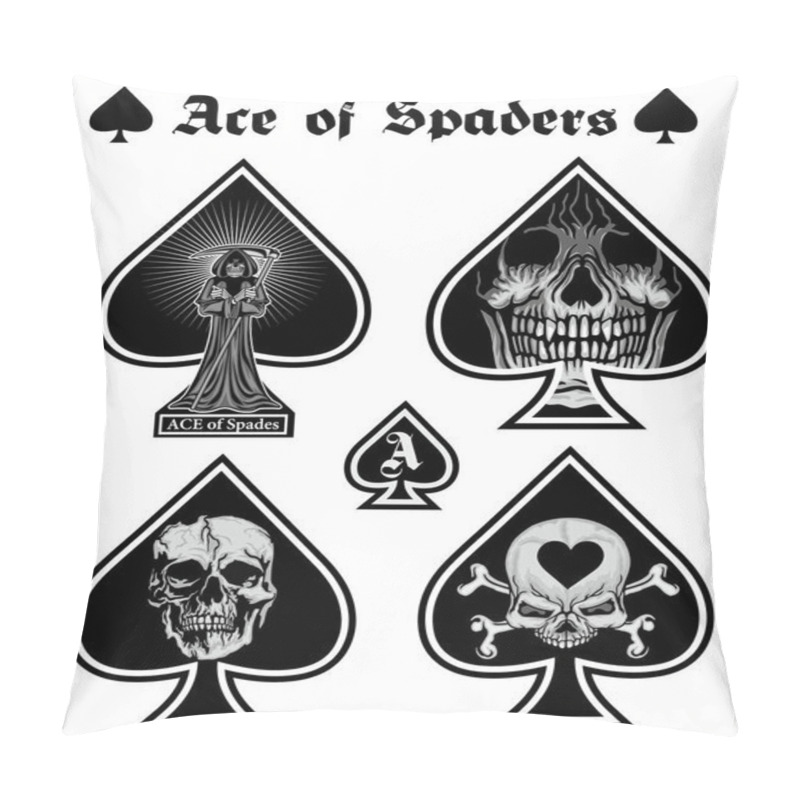 Personality  Set, Ace Of Spades With Skull Pillow Covers