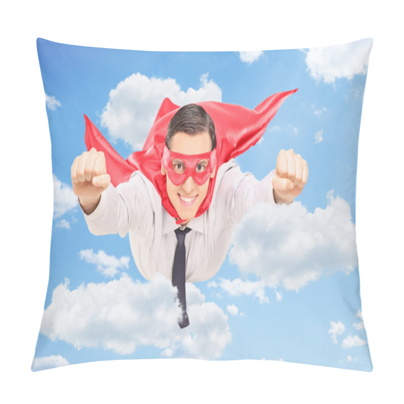 Personality  Superhero Flying Through The Clouds Pillow Covers