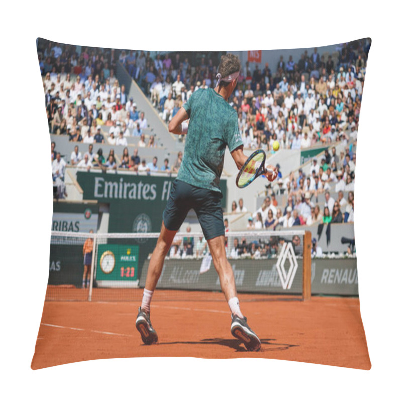 Personality  PARIS, FRANCE - JUNE 5, 2022: Professional Tennis Player Casper Ruud Of Norway In Action During His Men's Singles Final Match Against Rafael Nadal Of Spain At 2022 Roland Garros In Paris, France Pillow Covers