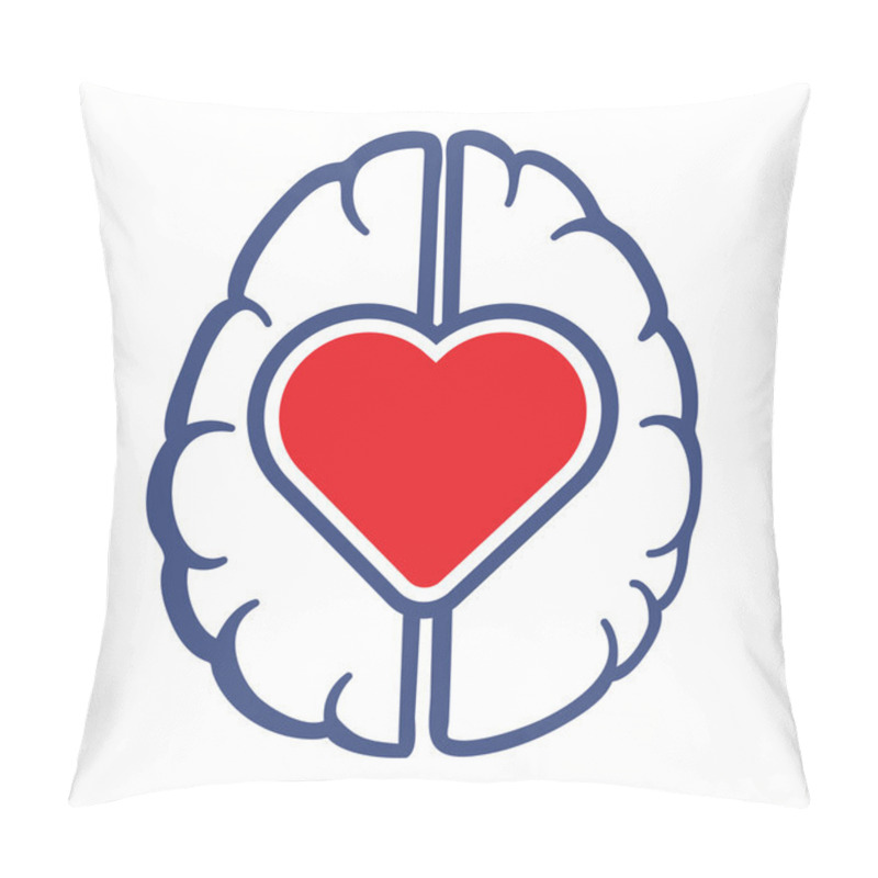 Personality  Heart And Human Brain Symbol Pillow Covers