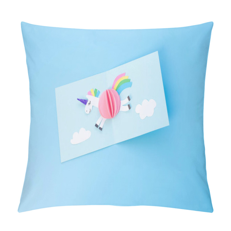 Personality  Vibrant Three-dimensional Paper Craft Project A White Unicorn, Crafting Process, Showcasing Creativity And Skill. Pillow Covers