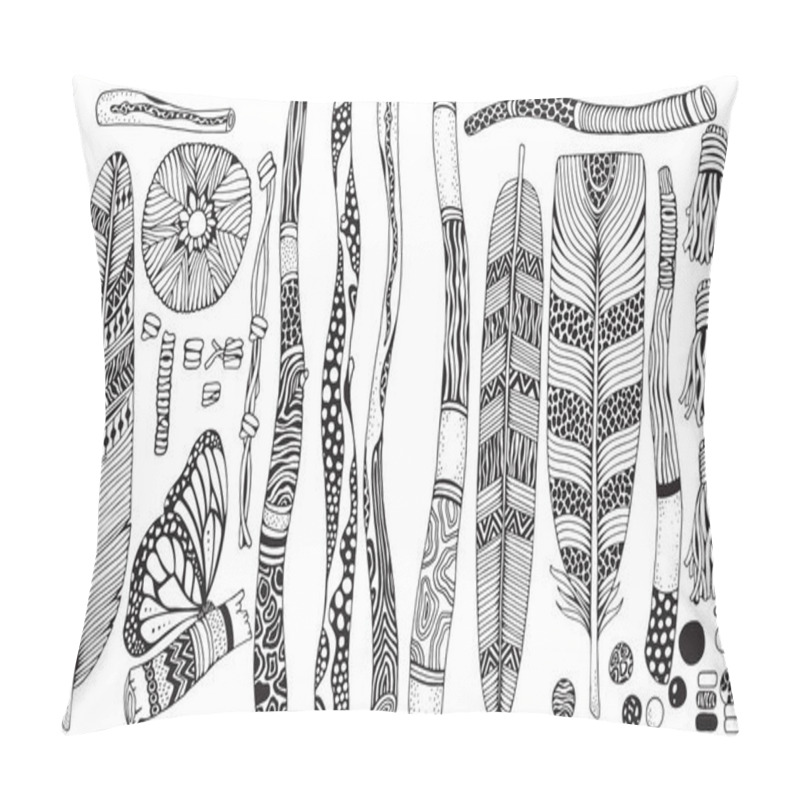 Personality  Pattern With Wooden Branches And Feathers Pillow Covers