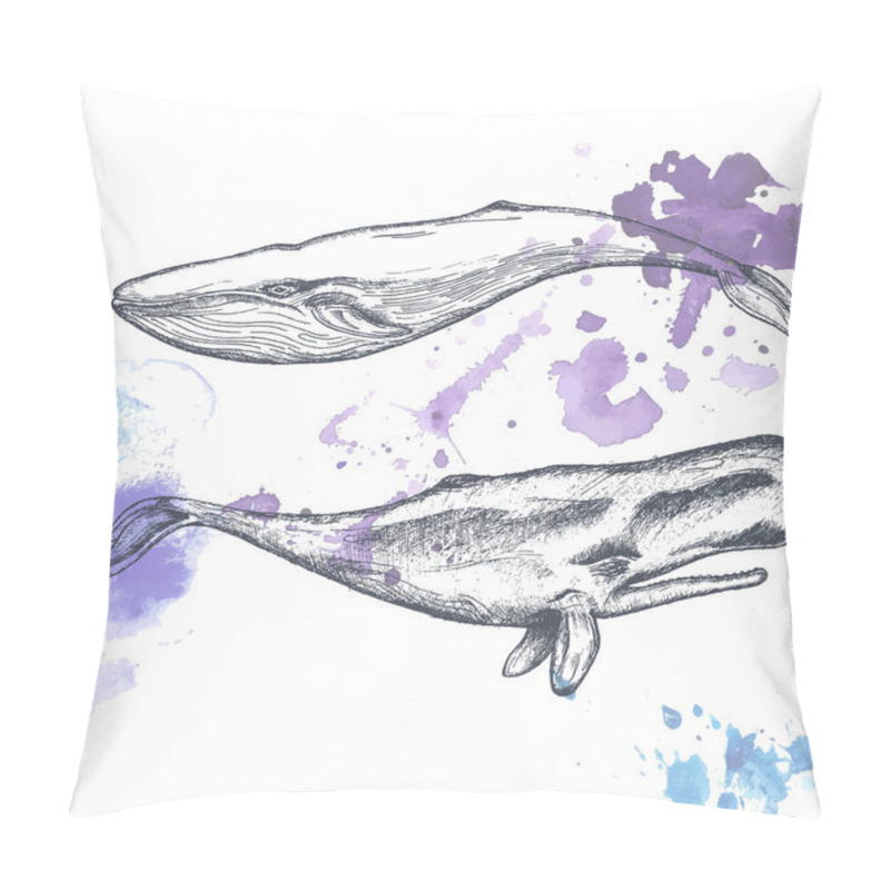 Personality  Hand Drawn Whales. Pillow Covers