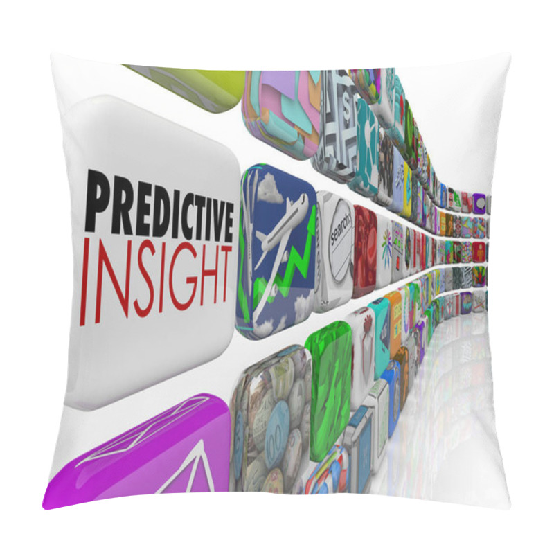 Personality  Predicitve Insight Analysis Intelligence Forecast Prediction Words 3d Render Illustration Pillow Covers