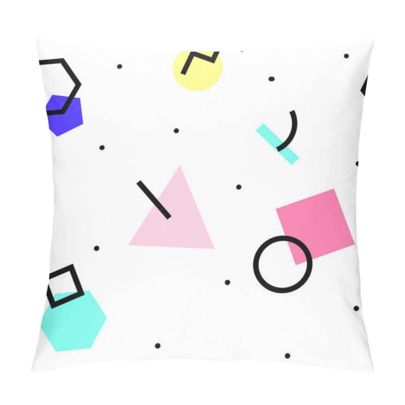 Personality  Vector Seamless Geometric Pattern. Memphis Style. Abstract 80s. Pillow Covers