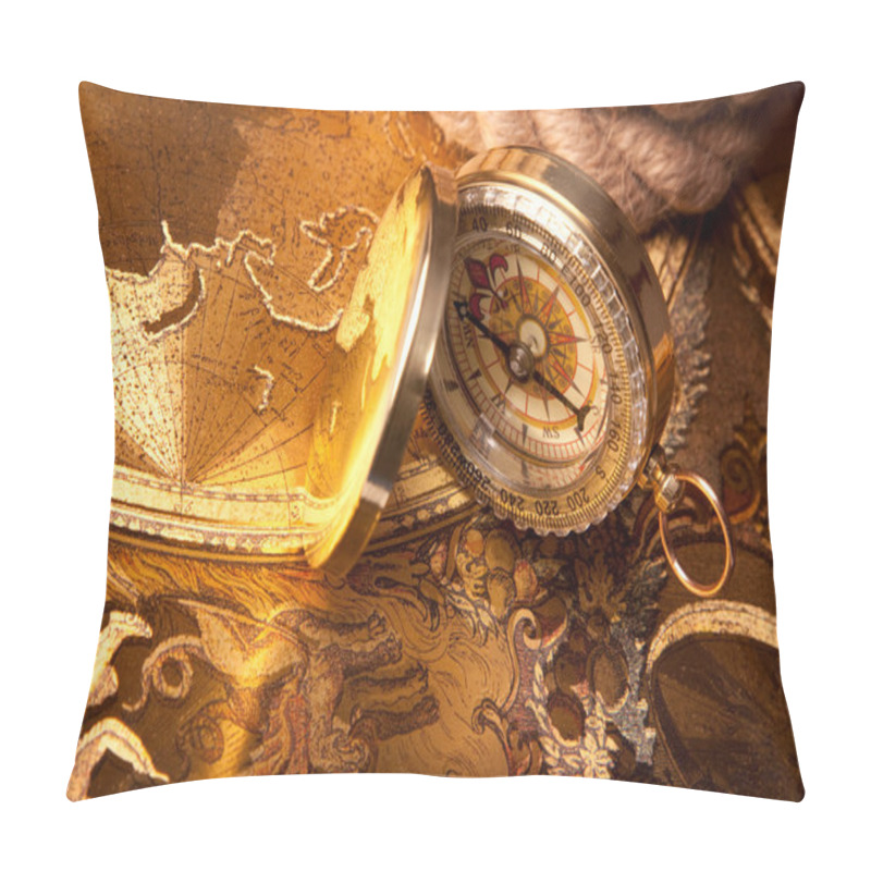 Personality  Treasure Map And Compass Pillow Covers