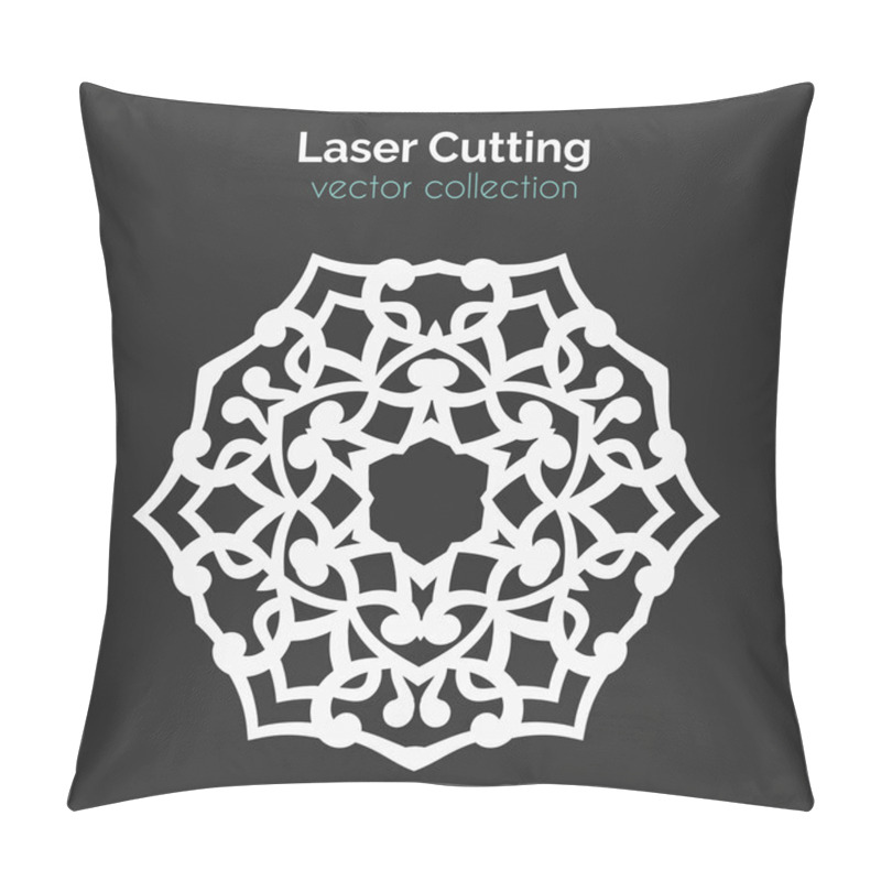 Personality  Laser Cutting Template. Round Card. Die Cut Mangala Pillow Covers