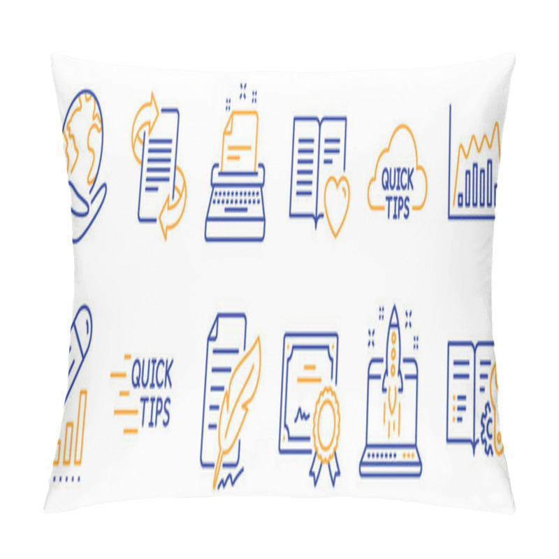 Personality  Set Of Education Icons, Such As Quick Tips, Education. Certificate, Save Planet. Edit Statistics, Love Book, Engineering Documentation. Infographic Graph, Marketing, Typewriter. Vector Pillow Covers