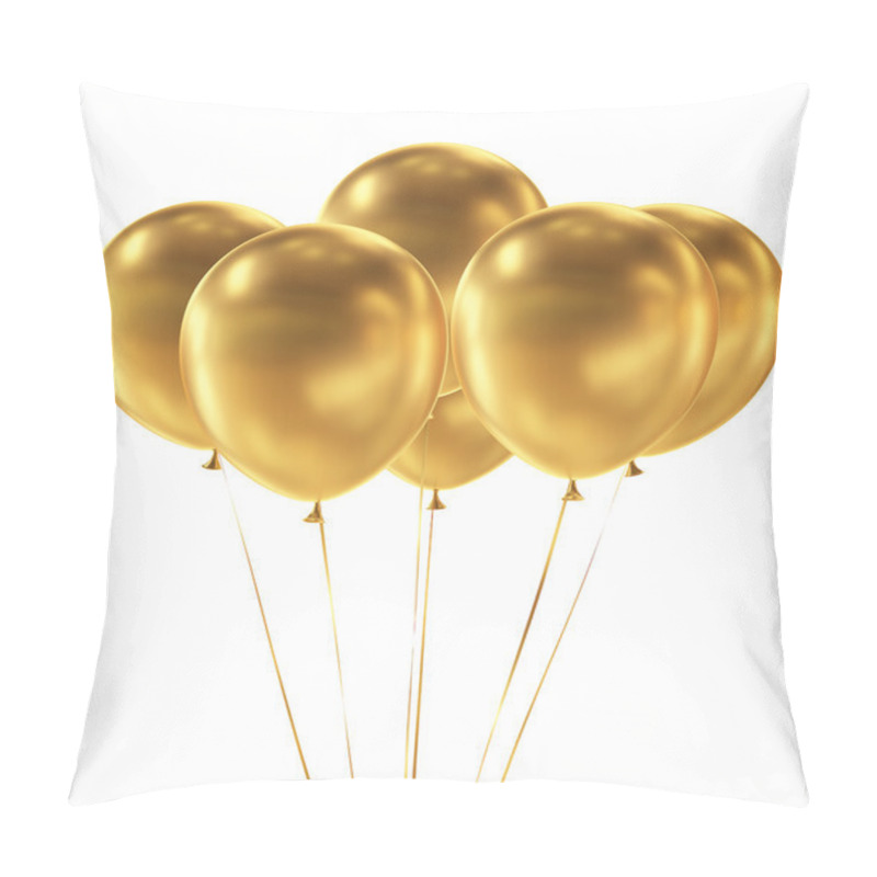 Personality  Golden Balloons Isolated On White Background Pillow Covers