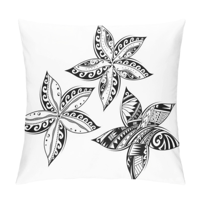 Personality  Plumeria Flower As Tribal Style Tattoo Pillow Covers