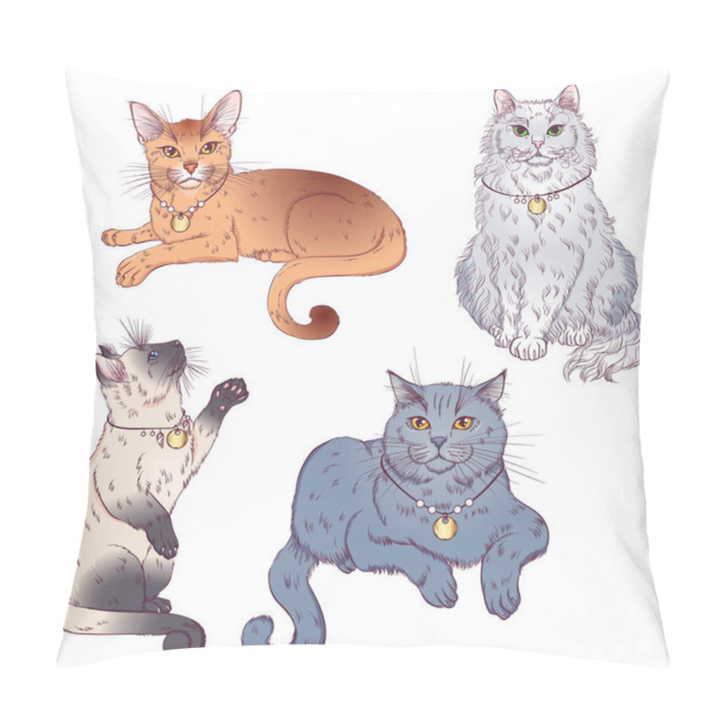 Personality  Cute Cartoon Cats Set Pillow Covers