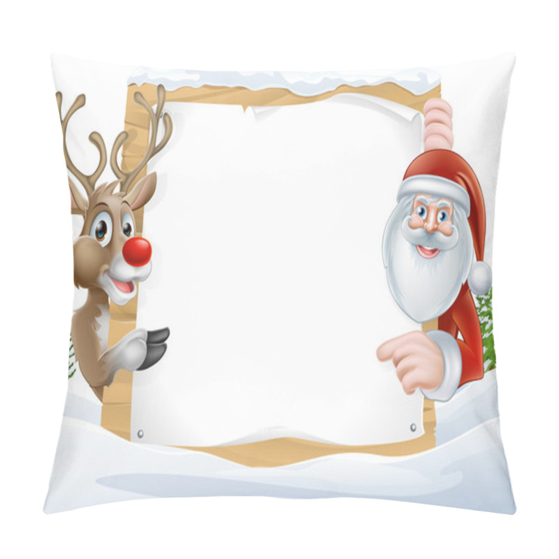 Personality  Santa And Reindeer Sign Pillow Covers