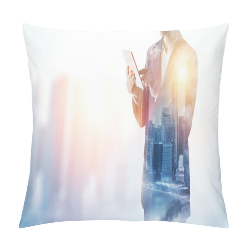 Personality  City And Businessman Pillow Covers