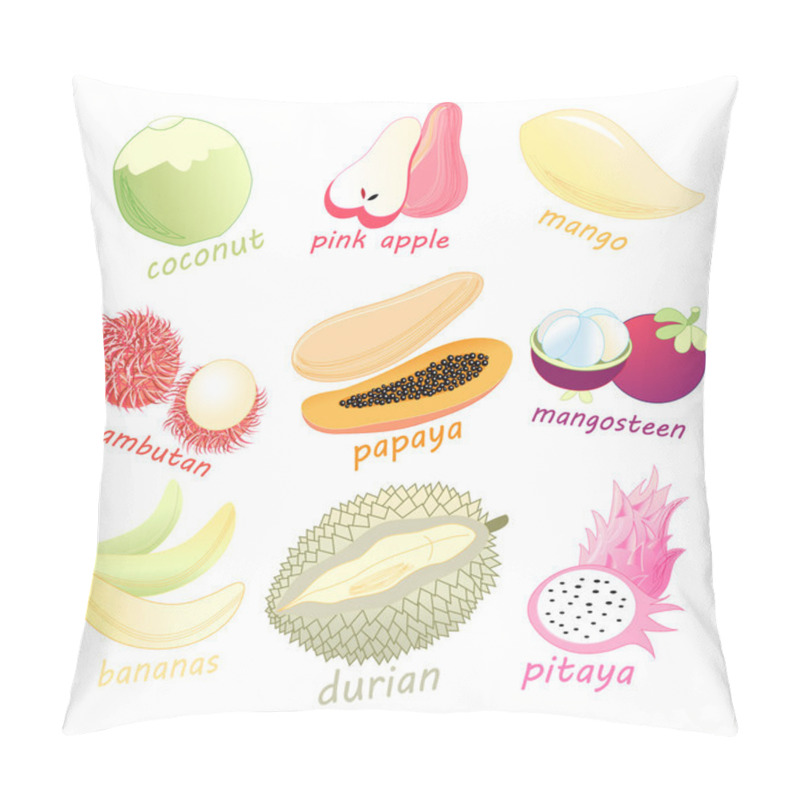 Personality  Set Of Exotic Fruits Pillow Covers