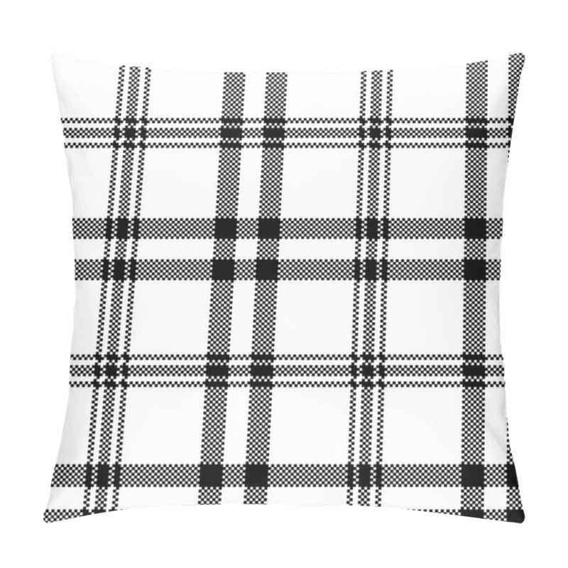 Personality  Simple Black White Check Plaid Seamless Pattern. Vector Illustration. Pillow Covers