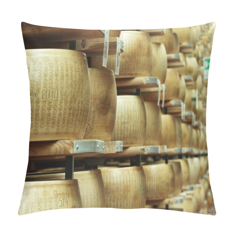 Personality  Wheels Of Cheese On The Racks Of A Maturing Storehouse Pillow Covers