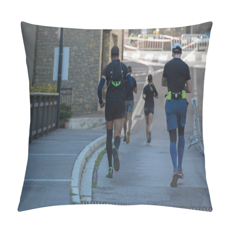 Personality  Encamp, Andorra : 2020 Sept 05 : Competitors Participate In The 2020 Spartan Race Obstacle Racing Challenge In Andorra, On September 05, 2020. Pillow Covers