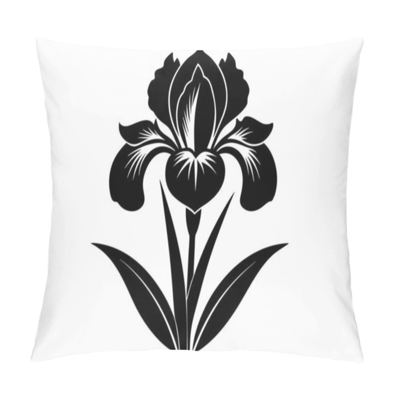 Personality  Graceful Iris Flower Silhouette Design Pillow Covers