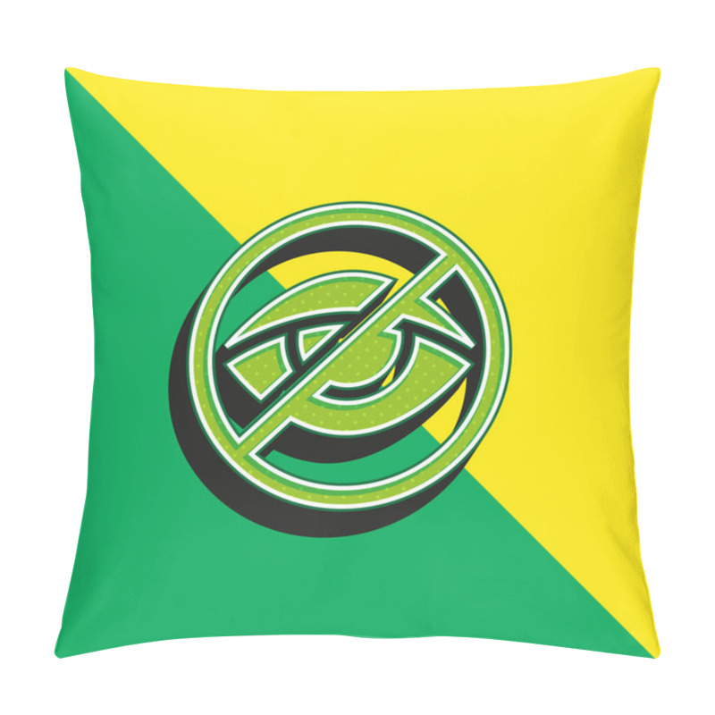 Personality  Blind Green And Yellow Modern 3d Vector Icon Logo Pillow Covers